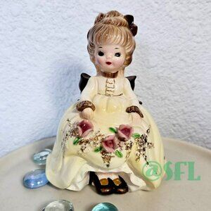 Josef Originals Girl In Beige Dress Brown Bow And Heels From The Dress Up Series